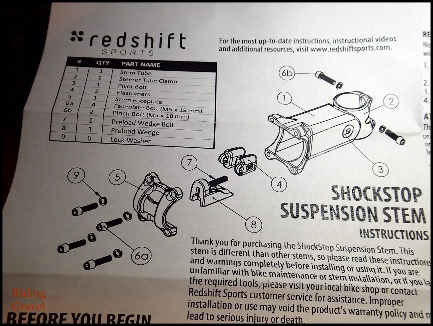 redshift shockstop suspension stem