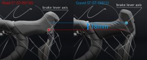 The differences between current road and GRX levers