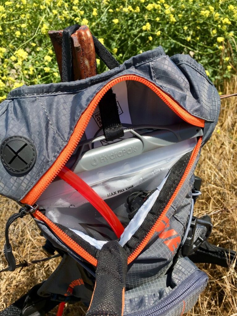 A look at the hydration bladder inside the pack