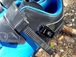 Detail of strap and ratcheting buckle on the Giant Line shoe