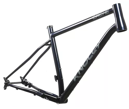 Steel Cache gravel bike frame in Midnight Blue/Black