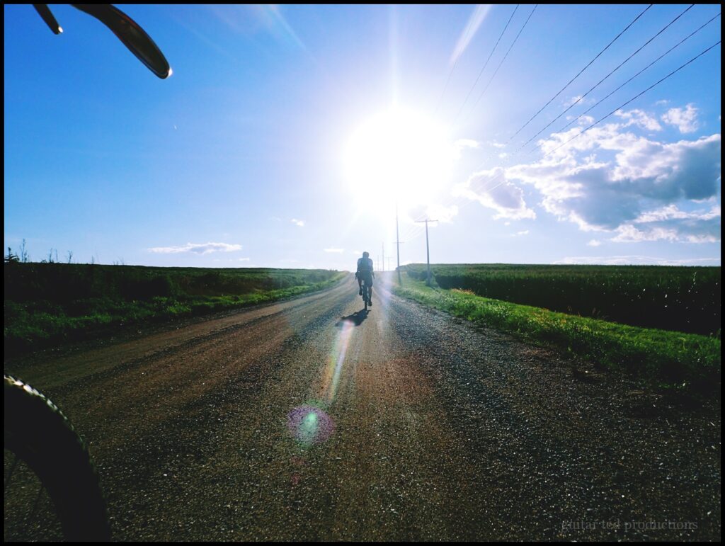 Sunburst with rider in a rural area