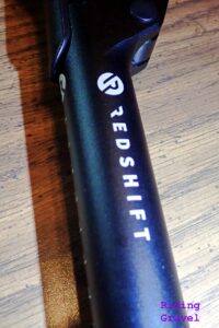 Detail on branding of the Shock Stop Seat Post
